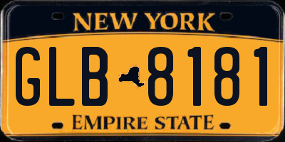 NY license plate GLB8181