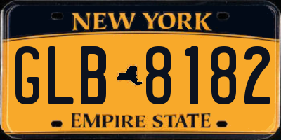 NY license plate GLB8182