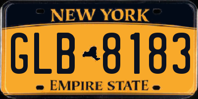 NY license plate GLB8183