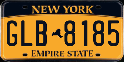 NY license plate GLB8185