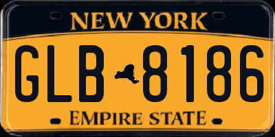 NY license plate GLB8186