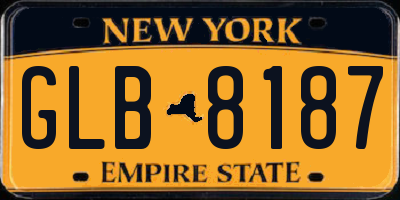 NY license plate GLB8187