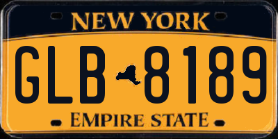NY license plate GLB8189