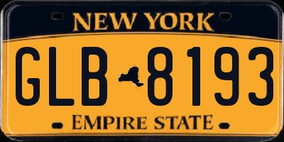 NY license plate GLB8193