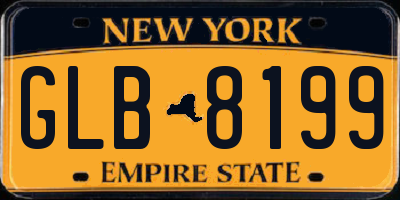 NY license plate GLB8199