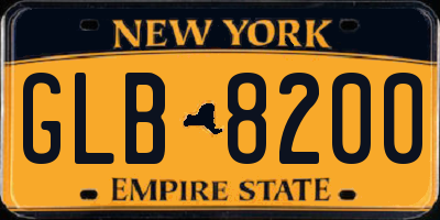 NY license plate GLB8200
