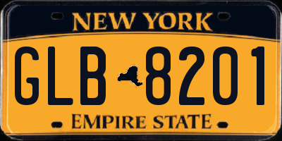 NY license plate GLB8201