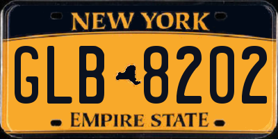 NY license plate GLB8202