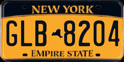NY license plate GLB8204