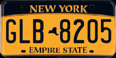 NY license plate GLB8205