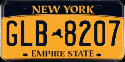 NY license plate GLB8207