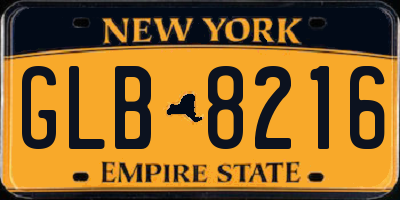NY license plate GLB8216