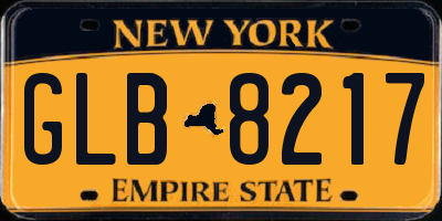 NY license plate GLB8217