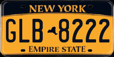 NY license plate GLB8222