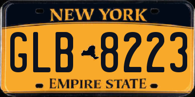 NY license plate GLB8223