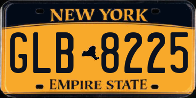 NY license plate GLB8225