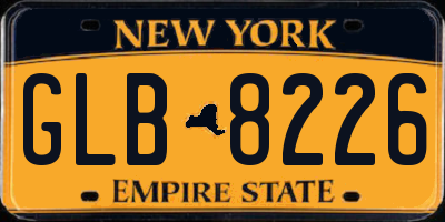 NY license plate GLB8226