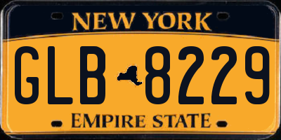 NY license plate GLB8229
