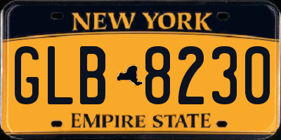 NY license plate GLB8230