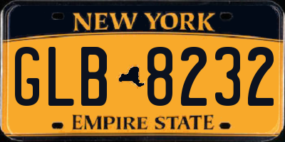 NY license plate GLB8232