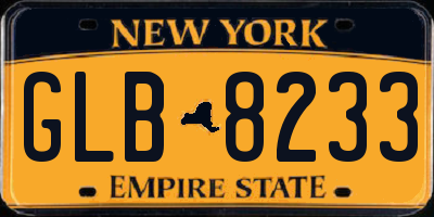 NY license plate GLB8233