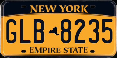 NY license plate GLB8235