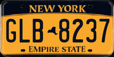 NY license plate GLB8237