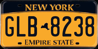 NY license plate GLB8238