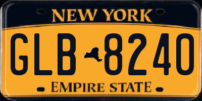 NY license plate GLB8240