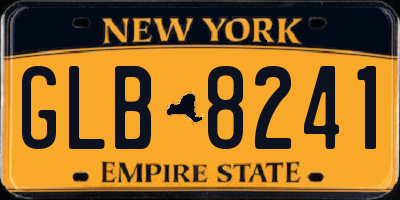 NY license plate GLB8241