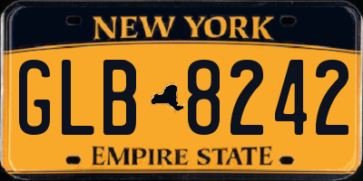 NY license plate GLB8242
