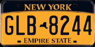 NY license plate GLB8244