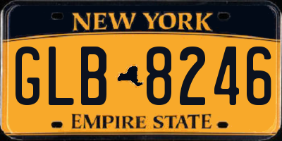 NY license plate GLB8246