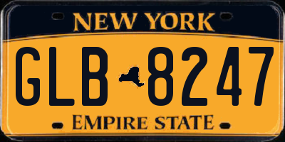 NY license plate GLB8247