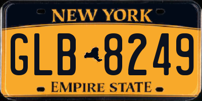 NY license plate GLB8249