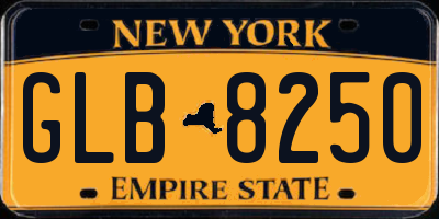 NY license plate GLB8250