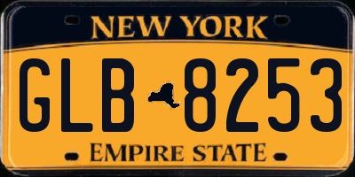 NY license plate GLB8253