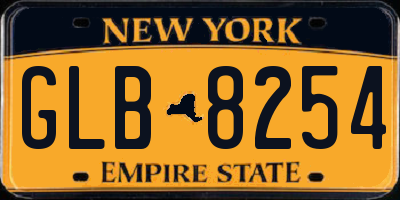 NY license plate GLB8254