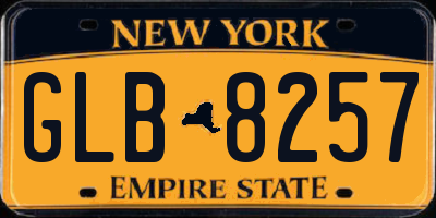 NY license plate GLB8257