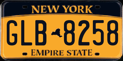 NY license plate GLB8258