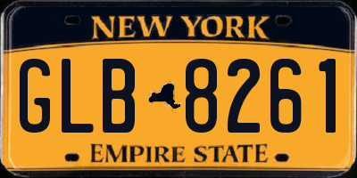 NY license plate GLB8261