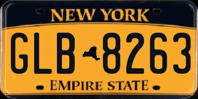 NY license plate GLB8263