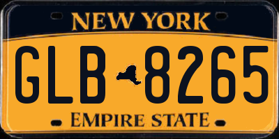 NY license plate GLB8265
