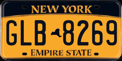 NY license plate GLB8269