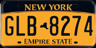 NY license plate GLB8274