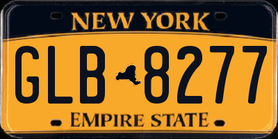 NY license plate GLB8277