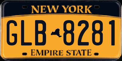 NY license plate GLB8281