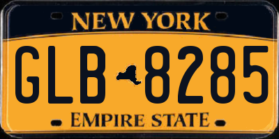 NY license plate GLB8285