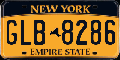 NY license plate GLB8286