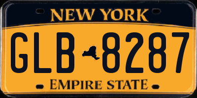 NY license plate GLB8287